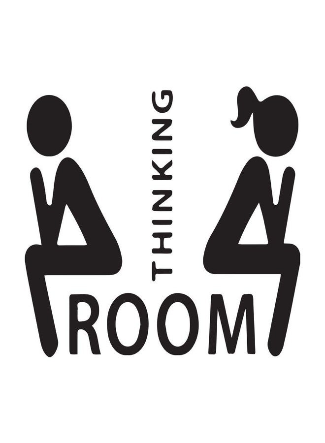 Techgifti™ Thinking Room Toilet/Bathroom Door Sign Sticker Vinyl Cartoons Wall Door Toilet Seat Sticker, Black - Image 4